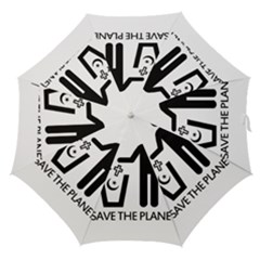 Save The Planet - Religions  Straight Umbrellas by Valentinaart