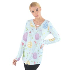 Easter Pattern Tie Up Tee by Valentinaart