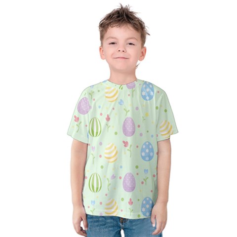 Easter Pattern Kids  Cotton Tee by Valentinaart