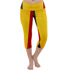 Belgium Flag Capri Yoga Leggings by Valentinaart