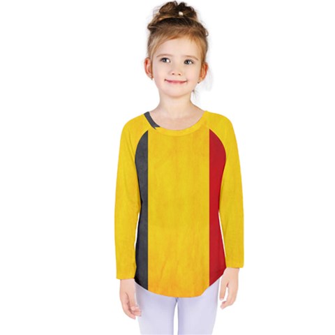 Belgium Flag Kids  Long Sleeve Tee by Valentinaart