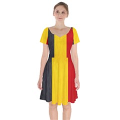 Belgium Flag Short Sleeve Bardot Dress by Valentinaart