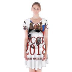 Russia Football World Cup Short Sleeve V-neck Flare Dress by Valentinaart