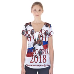Russia Football World Cup Short Sleeve Front Detail Top by Valentinaart