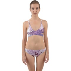 Wonderful Soft Violet Roses With Hearts Wrap Around Bikini Set by FantasyWorld7