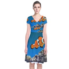 CLOWNFISH 1 Short Sleeve Front Wrap Dress