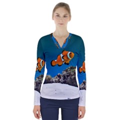 CLOWNFISH 1 V-Neck Long Sleeve Top