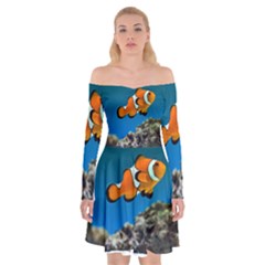 CLOWNFISH 1 Off Shoulder Skater Dress