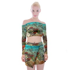 CORAL GARDEN 1 Off Shoulder Top with Mini Skirt Set