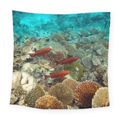 Coral Garden 1 Square Tapestry (large) by trendistuff