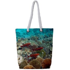 CORAL GARDEN 1 Full Print Rope Handle Tote (Small)