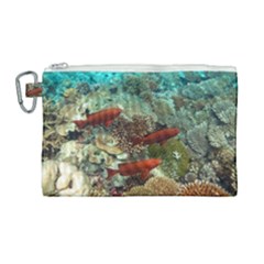 Coral Garden 1 Canvas Cosmetic Bag (large) by trendistuff