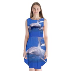 Great White Shark 4 Sleeveless Chiffon Dress   by trendistuff