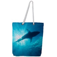 Great White Shark 6 Full Print Rope Handle Tote (large) by trendistuff