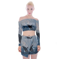 Humpback 1 Off Shoulder Top With Mini Skirt Set by trendistuff