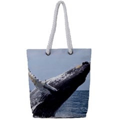 Humpback 2 Full Print Rope Handle Tote (small) by trendistuff