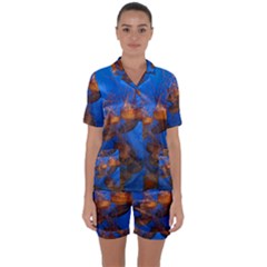 Jellyfish Aquarium Satin Short Sleeve Pyjamas Set by trendistuff