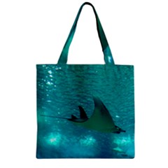 MANTA RAY 1 Zipper Grocery Tote Bag