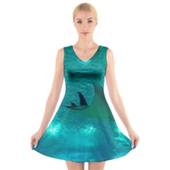 MANTA RAY 1 V-Neck Sleeveless Skater Dress