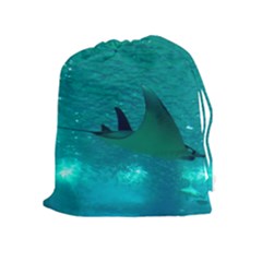 MANTA RAY 1 Drawstring Pouches (Extra Large)