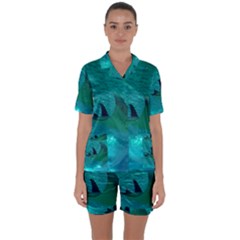 MANTA RAY 1 Satin Short Sleeve Pyjamas Set