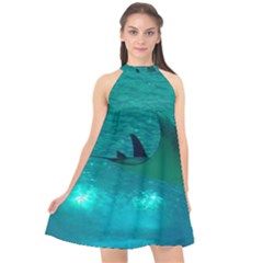 Manta Ray 1 Halter Neckline Chiffon Dress  by trendistuff