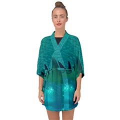 MANTA RAY 1 Half Sleeve Chiffon Kimono