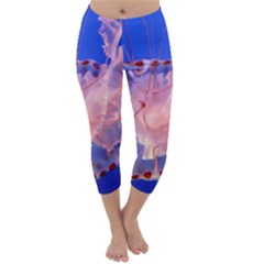 Purple Jellyfish Capri Winter Leggings  by trendistuff