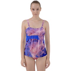 Purple Jellyfish Twist Front Tankini Set by trendistuff