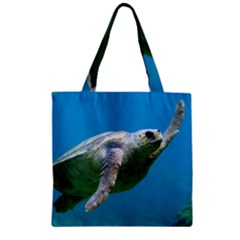 Sea Turtle 2 Zipper Grocery Tote Bag by trendistuff