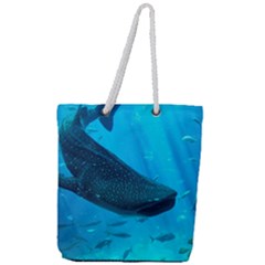 Whale Shark 2 Full Print Rope Handle Tote (large) by trendistuff