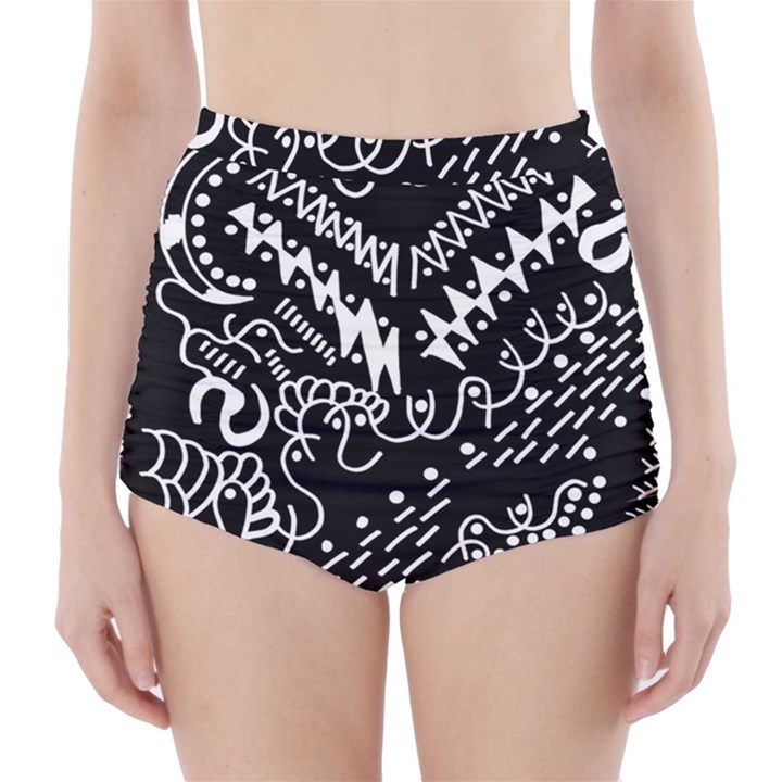 CHICKEN HAWK INVERT High-Waisted Bikini Bottoms