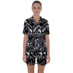 Chicken Hawk Invert Satin Short Sleeve Pyjamas Set by MRTACPANS