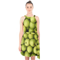 Apples 3 Halter Collar Waist Tie Chiffon Dress by trendistuff