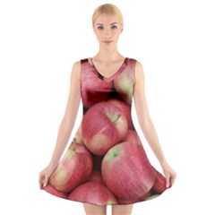 Apples 5 V-neck Sleeveless Skater Dress