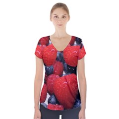 Berries 1 Short Sleeve Front Detail Top by trendistuff