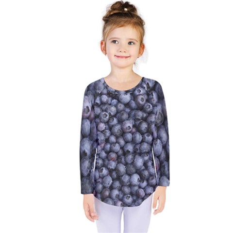 Blueberries 3 Kids  Long Sleeve Tee by trendistuff