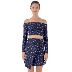 Blueberries 4 Off Shoulder Top With Skirt Set by trendistuff
