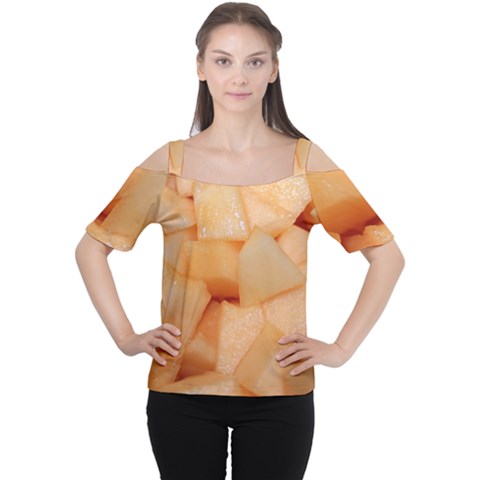 Cantaloupe Cutout Shoulder Tee by trendistuff