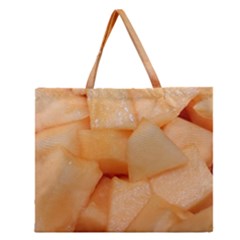 Cantaloupe Zipper Large Tote Bag by trendistuff