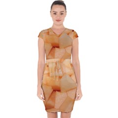 CANTALOUPE Capsleeve Drawstring Dress 