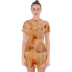 CANTALOUPE Drop Hem Mini Chiffon Dress