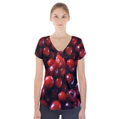 Cranberries 1 Short Sleeve Front Detail Top by trendistuff