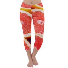 Grapefruit 1 Capri Winter Leggings  by trendistuff