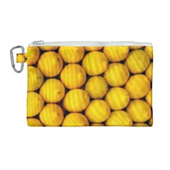Lemons 2 Canvas Cosmetic Bag (large) by trendistuff
