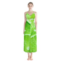 Limes 2 Button Up Chiffon Maxi Dress by trendistuff