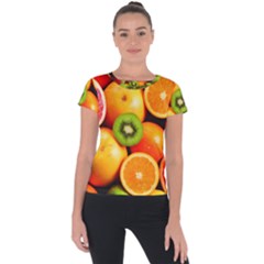 Mixed Fruit 1 Short Sleeve Sports Top  by trendistuff