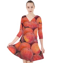 PEACHES 2 Quarter Sleeve Front Wrap Dress