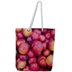 Plums 1 Full Print Rope Handle Tote (large) by trendistuff