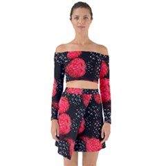 Raspberries 1 Off Shoulder Top With Skirt Set by trendistuff